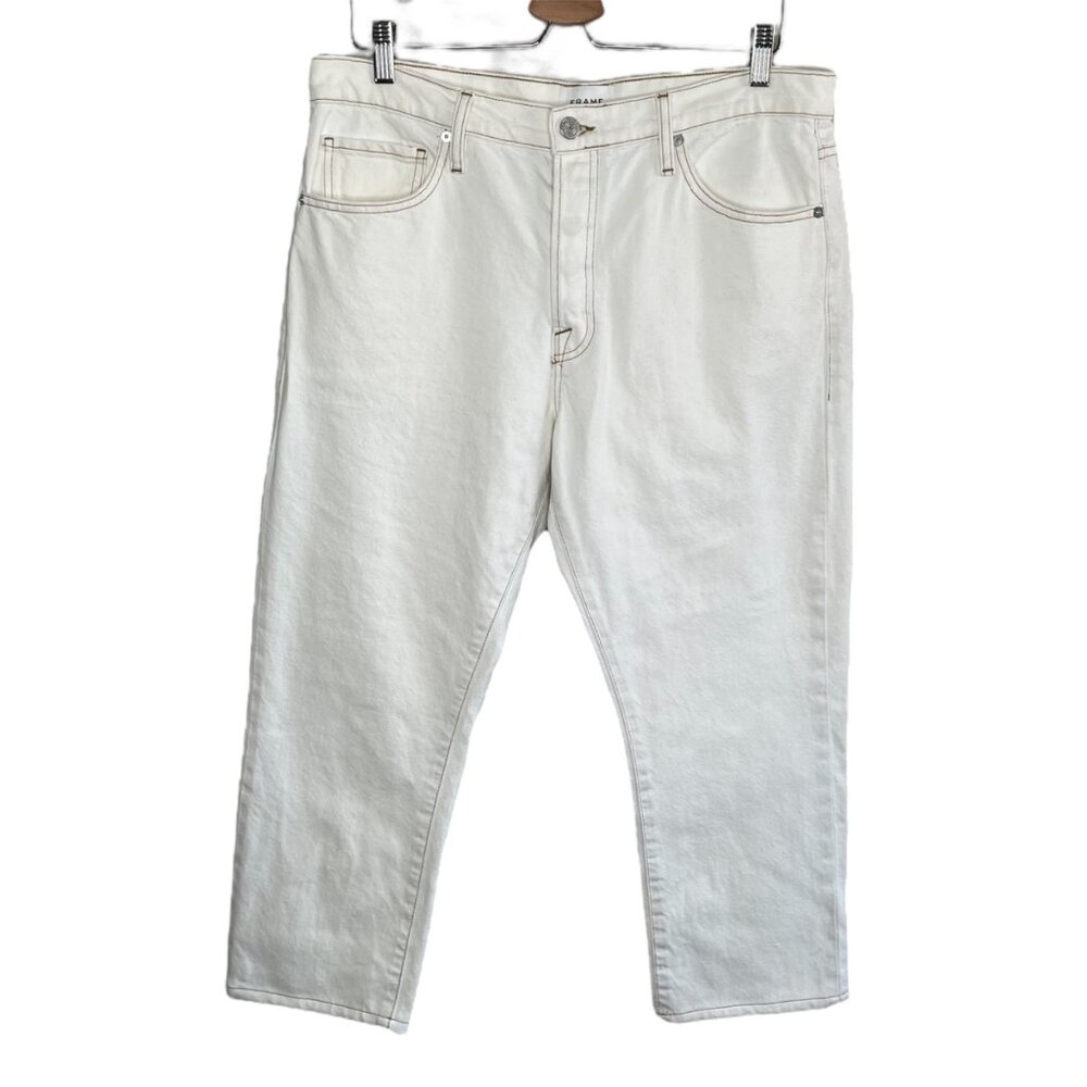 Frame Le Slouch Ecru Jeans Size 30 Eggshell White